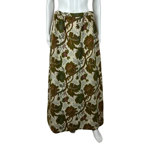 Vintage 70s Tapestry Skirt Women's Medium Floral Carpet Bagger Maxi Boho Nelly D - Picture 2 of 11